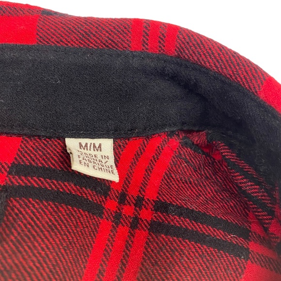 Weatherproof Vintage Women's Red Black Buffalo Plaid Button Down Shirt Size M - Picture 8 of 14